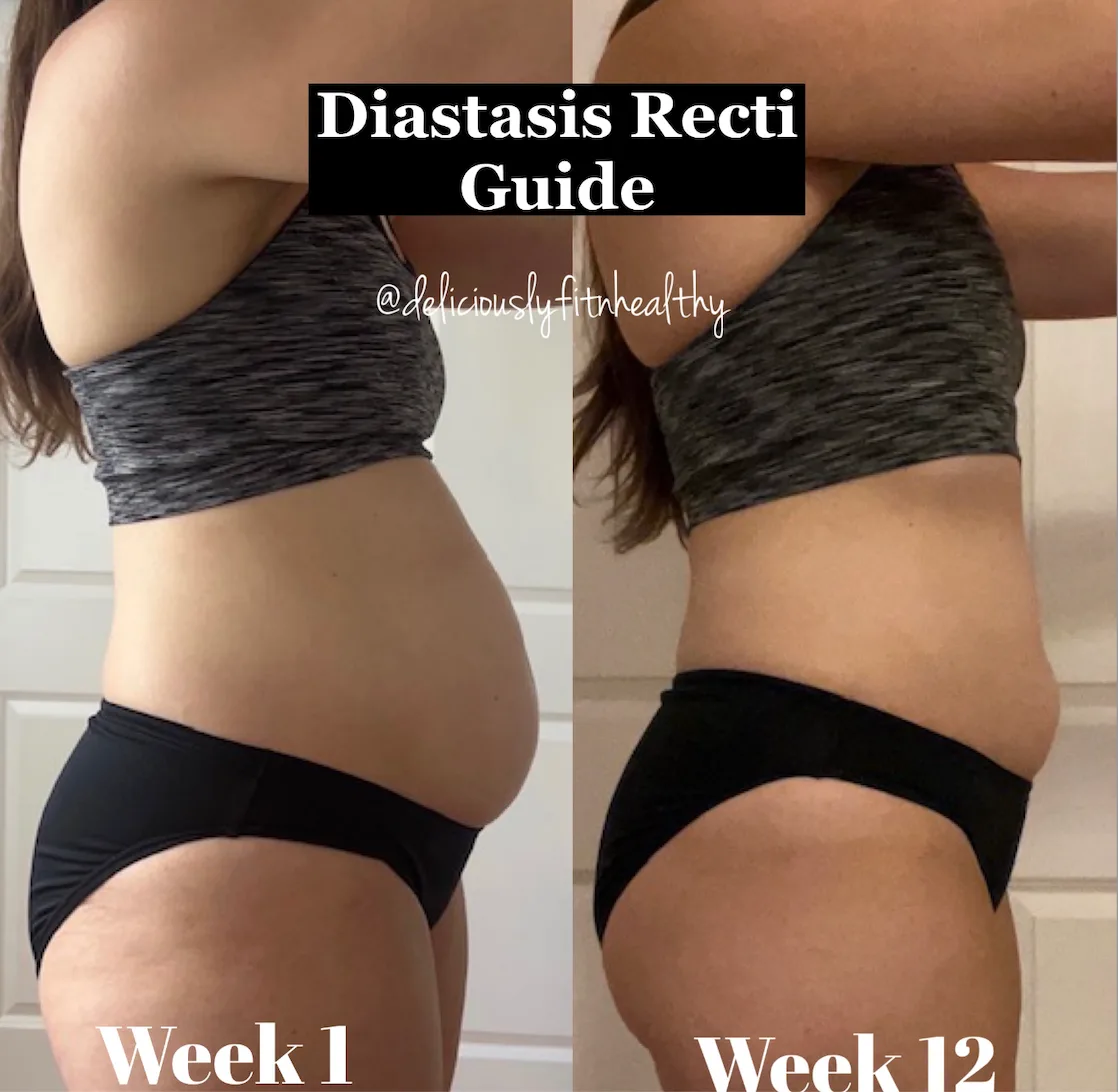 A member's side profile at week 1 and week 12 of the DR Core Guide