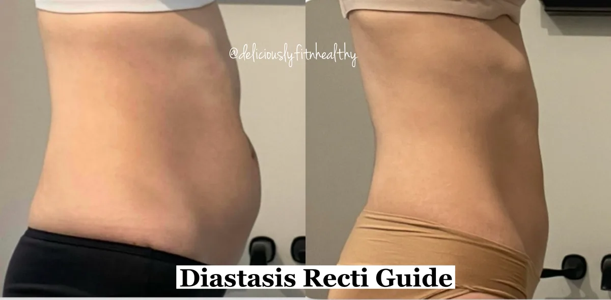 Cristal G's midsection in side profile, before and after the DR Core Guide