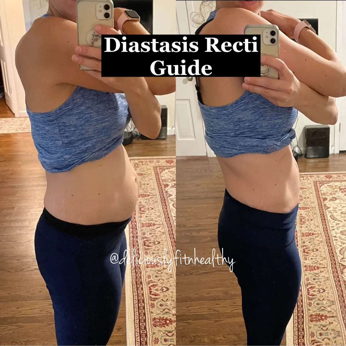 Tiff's side profile at week 1 and week 8 of the DR Core Guide
